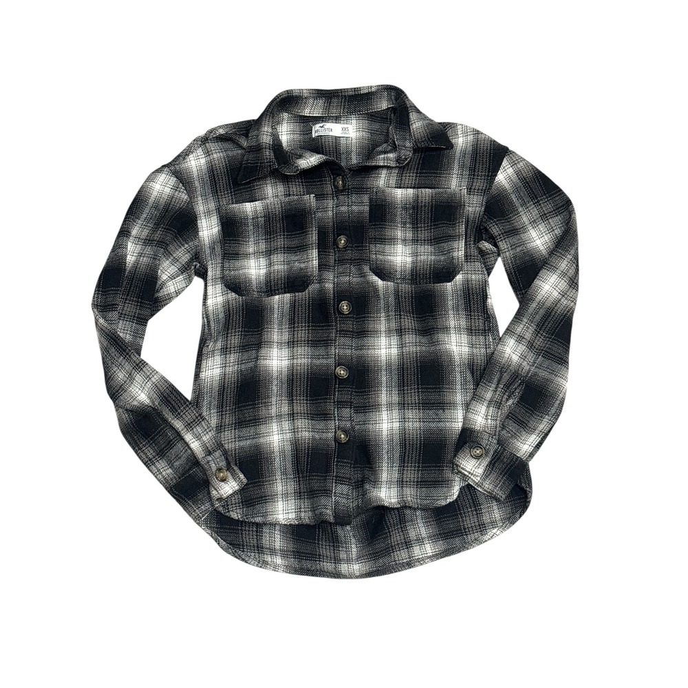 Hollister Black & White Plaid Flannel Shacket Top
XXS - Oversized, Soft, Pockets